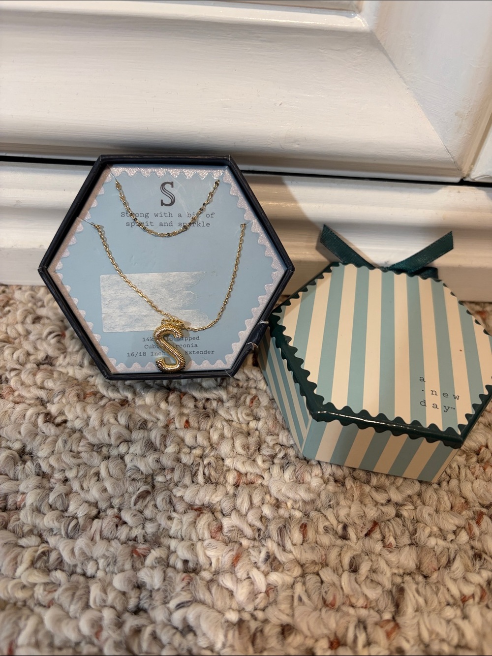 a new day Gold 'S' Rope-Textured Initial Necklace